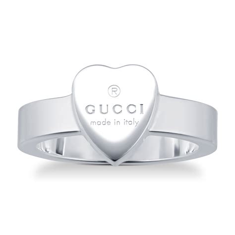 gucci silver ring with square g|Gucci trademark silver heart ring.